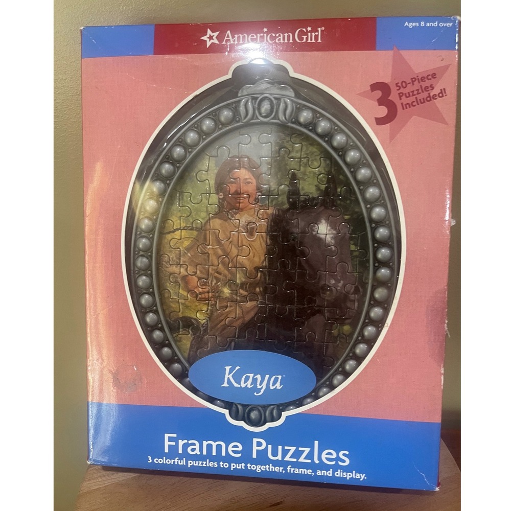 American Girl Kaya Frame Puzzles 3 x 50 Piece Puzzle Set New Open Box